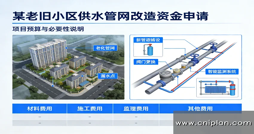 老旧供水管网改造资金申请