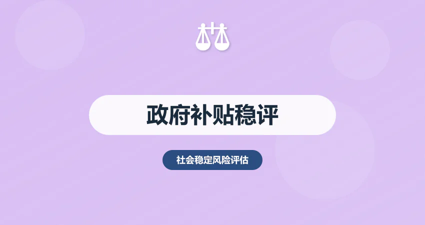 政府补贴项目稳评报告：补贴使用 + 社会效益评估
