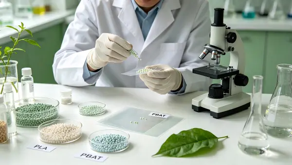 PBAT生物降解材料颗粒与实验室研发场景